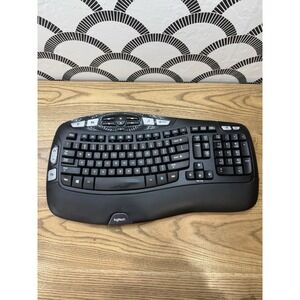 Logitech K350‎ Black Wave Ergonomic Wireless Keyboard NO USB Dongle Receiver